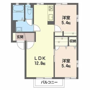 ディアス内川 A【1階】の間取り