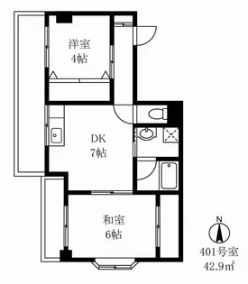 第9小野ビル【4階】の間取り