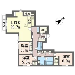 クオリスタ【1階】の間取り