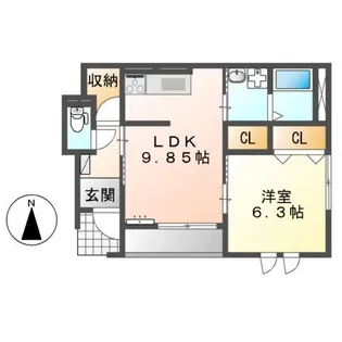 アレクシード【1階】の間取り