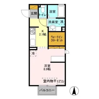ミルアモール B【2階】の間取り
