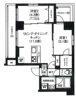 ルフレグランデ府中【3階】の間取り