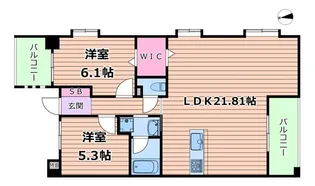 エステムコート都島キャトルプランシュ【7階】の間取り