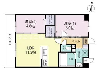 エルグランド神野【4階】の間取り