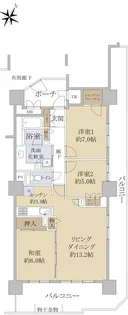 オラリオンサイト2番館【7階】の間取り