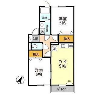 リビングタウン江陽C【2階】の間取り