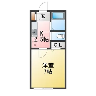 KYコーポ1st【1階】の間取り