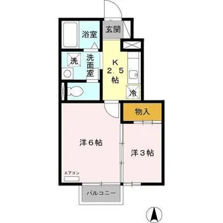 コンフォート八橋南【1階】の間取り