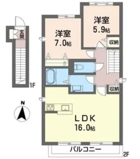 ピエテート【2階】の間取り