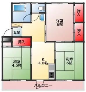太田郷ハイツB【3階】の間取り