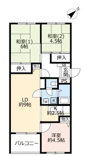 UR芦屋浜【6階】の間取り