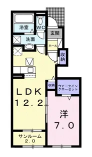 ティーズ カーサソレアードI【1階】の間取り