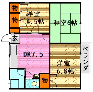 なかしまコートヴィレッヂ【2階】の間取り