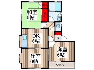 ハイツ下宿B【2階】の間取り