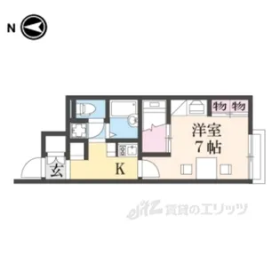 レオパレスハートフル西大寺【1階】の間取り