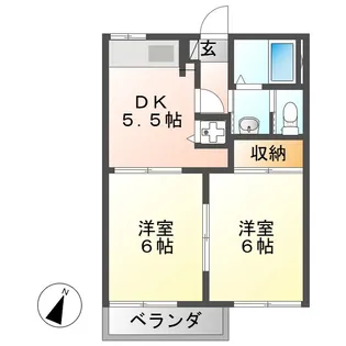 サニーハイツ松田【2階】の間取り