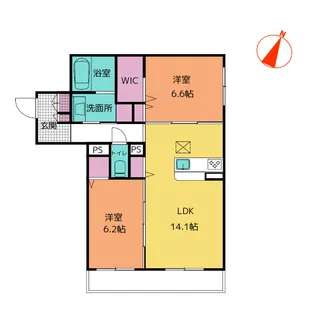 レフィシア末広【1階】の間取り