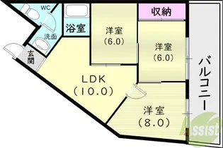 ダイバーシティ神戸長田【3階】の間取り