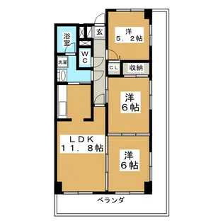 ガーデンプラザ泉中央【3階】の間取り