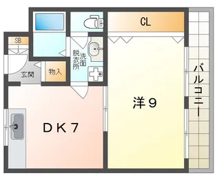 グランドハイツ2号館【1階】の間取り