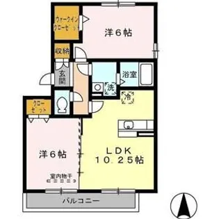 愛知県名古屋市守山区桔梗平3【アパート】の間取り
