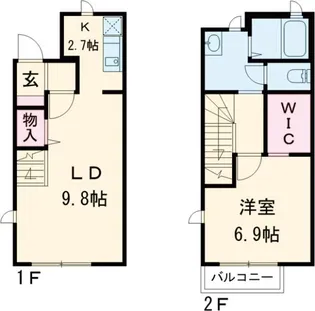 ルクール新西方 A【1階】の間取り