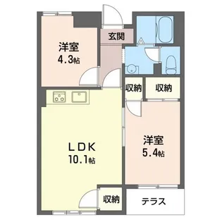 2LDKの間取り画像