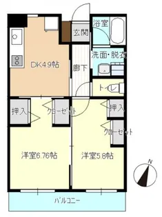 フレンテA【2階】の間取り