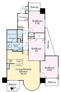 3LDKの間取り画像