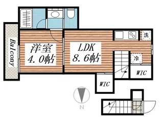 BellaDomani桜新町【2階】の間取り