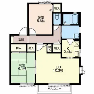 ディアス ライラックガーデンD【1階】の間取り