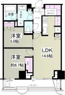 パークコート神宮北参道ザ・タワー【12階】の間取り