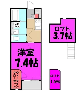 埼玉県朝霞市岡2【アパート】の間取り