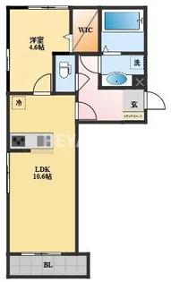 オッツポート北陽台【1階】の間取り