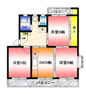 コーポ渡辺【1階】の間取り