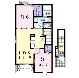 福島県安達郡大玉村大山字北新田【アパート】の間取り