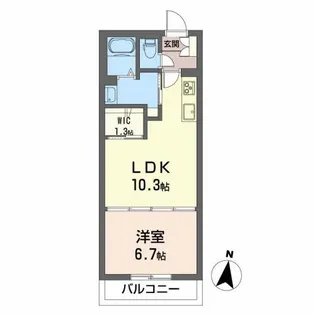 1LDKの間取り画像