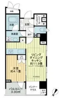 クオリア恵比寿イースト【6階】の間取り