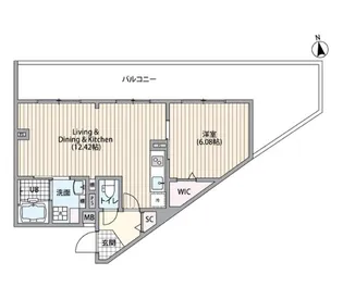 エルファーロ笹塚III【4階】の間取り