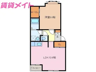 シャルム・ラ・メールII【1階】の間取り