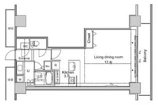 パシフィックロイヤルコートみなとみらいオーシャンタワー【11階】の間取り
