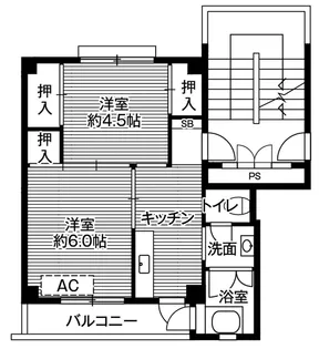 ビレッジハウス白枝 1号棟【1階】の間取り