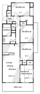 千葉県千葉市稲毛区園生町【マンション】の間取り