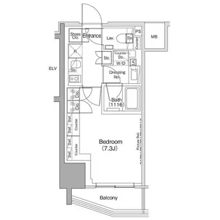 ザ・パークハビオ荏原中延駅前【3階】の間取り