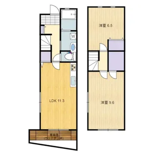 岡山県岡山市北区津高【アパート】の間取り