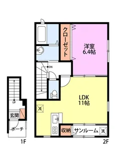 プレサージュ南笹口I【2階】の間取り