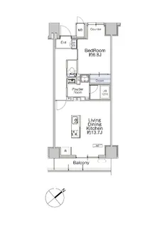 クラシアム神奈川台場【5階】の間取り