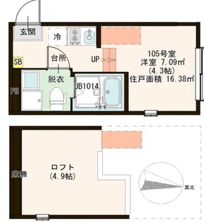 フェリシテ東小岩【1階】の間取り
