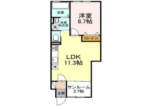 グランヒル八山田【1階】の間取り