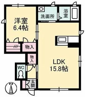 シャーメゾン宮の町II【1階】の間取り